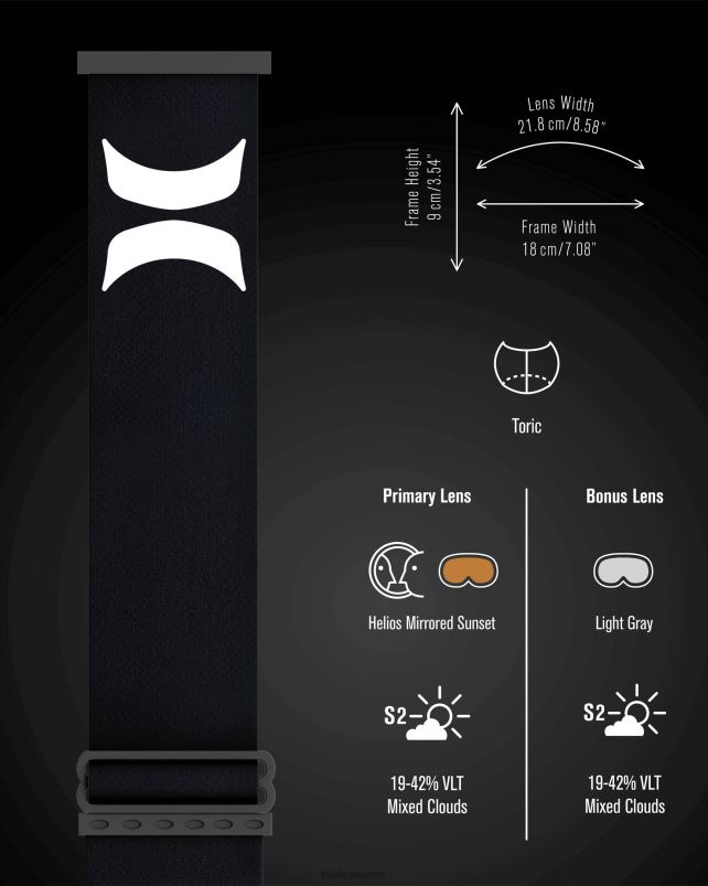 Hurley miehet helix aikuisten lumilasit + magneettilinssi hopea peili Lisätarvikkeet A06JJB458