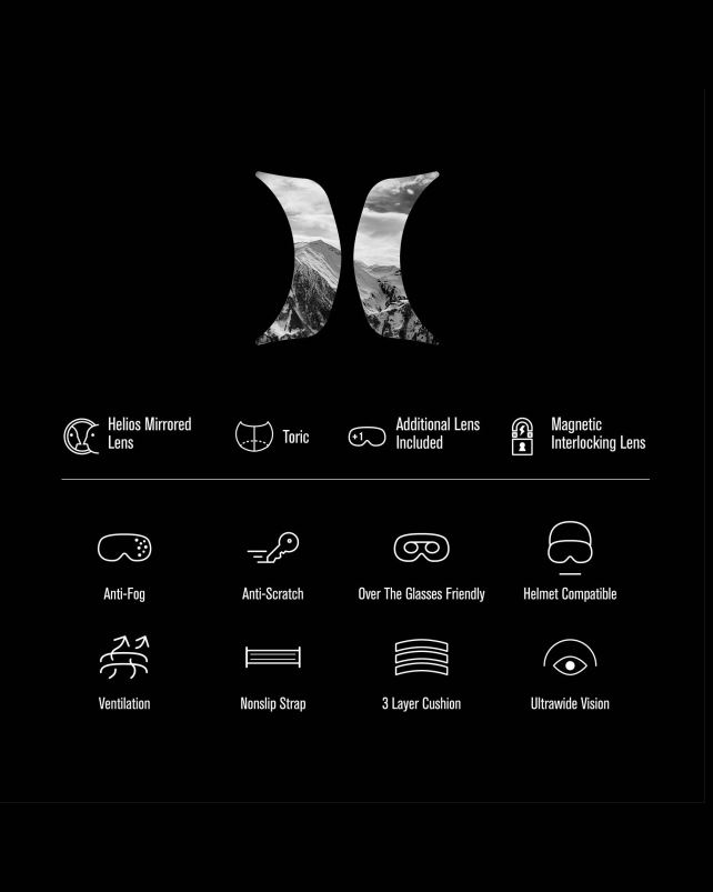 Hurley miehet helix aikuisten lumilasit + magneettilinssi hopea peili Lisätarvikkeet A06JJB458