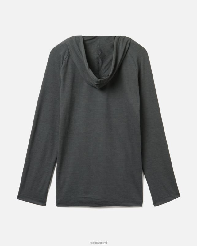 Hurley miehet olemassa pitkähihainen hupullinen t-paita musta vaatetus A06JJB321