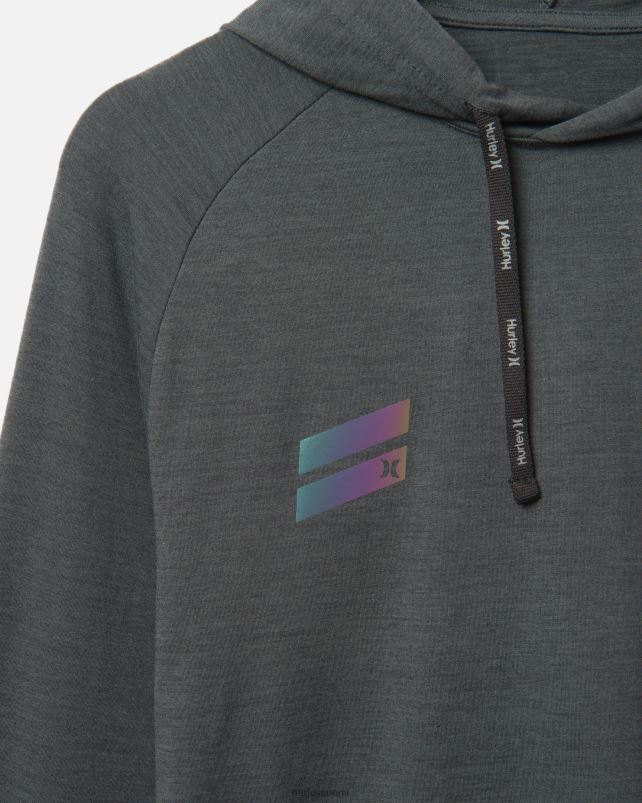 Hurley miehet olemassa pitkähihainen hupullinen t-paita musta vaatetus A06JJB321