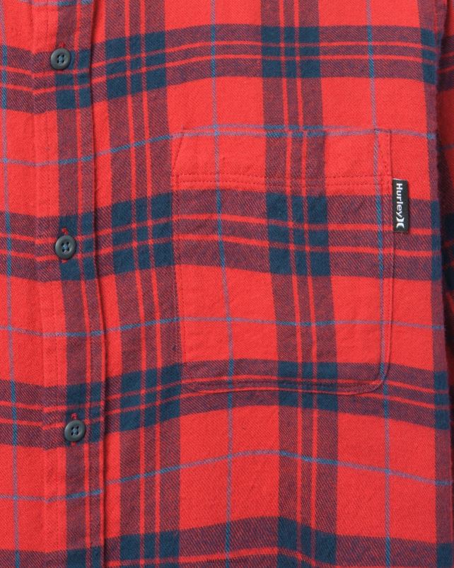 Hurley miehet portland orgaaninen flanellipaita kuninkaallinen punainen vaatetus A06JJB386