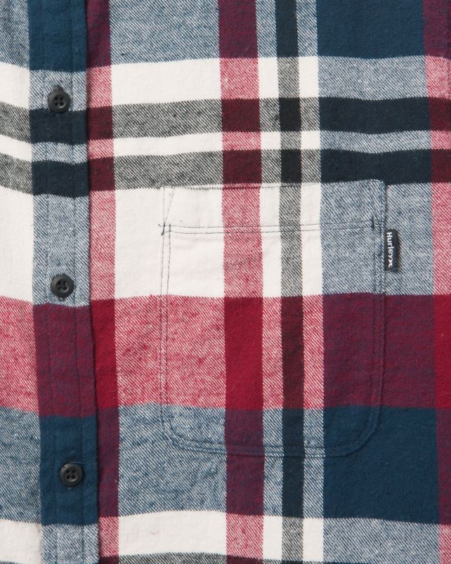 Hurley miehet portland orgaaninen flanellipaita oikea punainen vaatetus A06JJB376