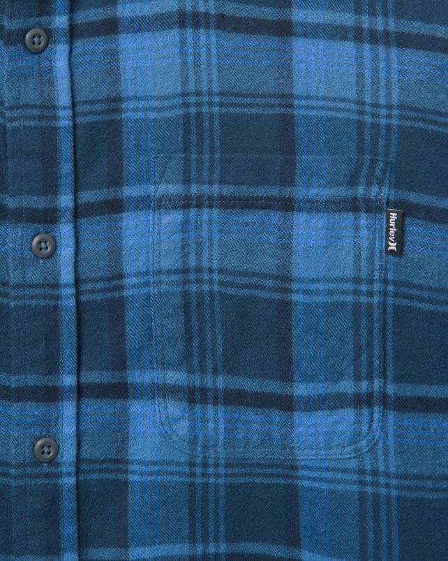 Hurley miehet portland orgaaninen flanellipaita panssaroitu laivasto vaatetus A06JJB389