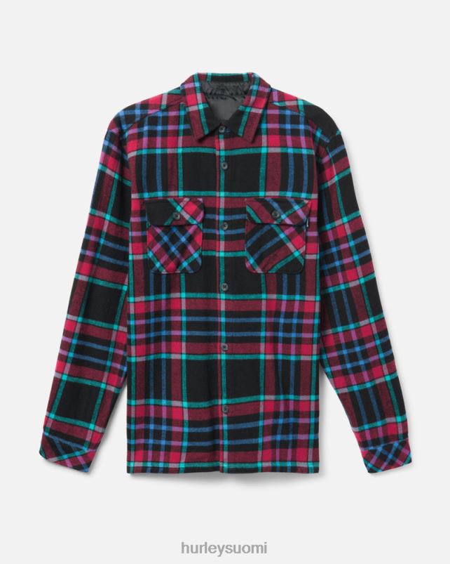 Hurley miehet santa cruzin rannikon flanelli musta vaatetus A06JJB400