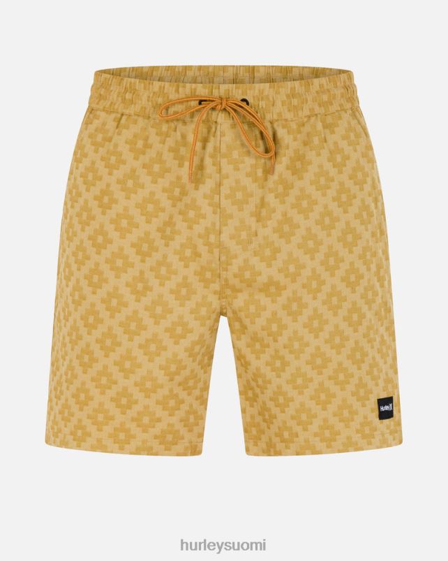 Hurley miehet jaquard volley 18" kävelyshortsi pölyinen cheddar vaatetus A06JJB230