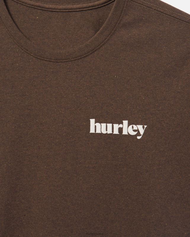 Hurley miehet Päivittäin kierrätetty alentaa puff lyhythihainen ruskea vaatetus A06JJB355
