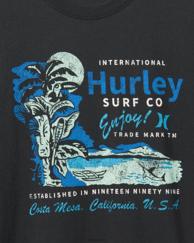 Hurley miehet arjen waikiki tiki t-paita musta vaatetus A06JJB378