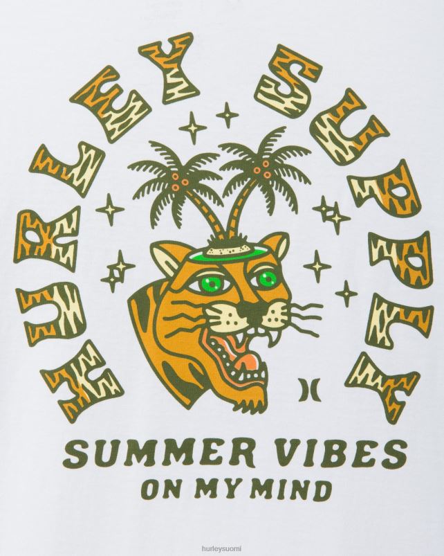 Hurley miehet joka päivä pesty kesävibes lyhythihainen valkoinen vaatetus A06JJB368