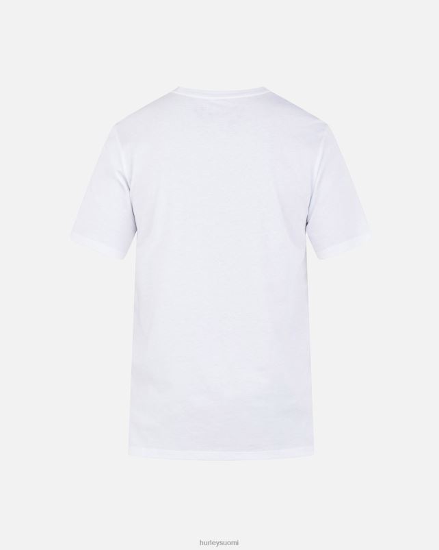 Hurley miehet jokapäiväinen halekulani tasku lyhythihainen t-paita valkoinen vaatetus A06JJB14