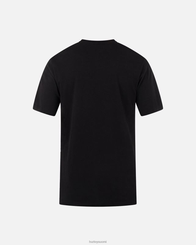 Hurley miehet jokapäiväinen ja ainoa kiinteä t-paita musta vaatetus A06JJB273