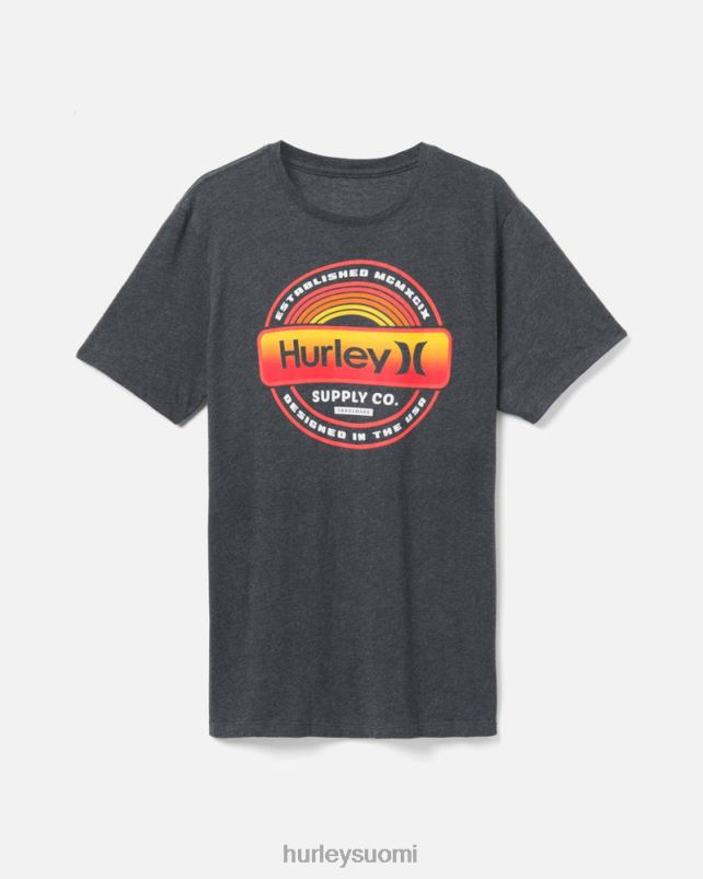 Hurley miehet jokapäiväinen merkki lyhythihainen musta kanerva vaatetus A06JJB357