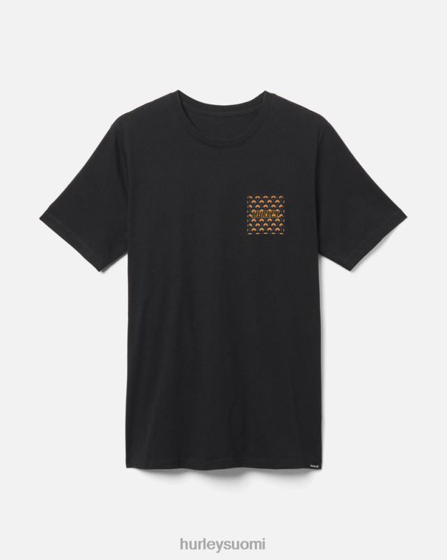 Hurley miehet jokapäiväinen neljän kulman t-paita musta vaatetus A06JJB300