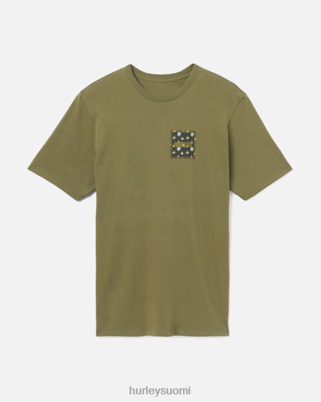 Hurley miehet jokapäiväinen neljän kulman t-paita oliivi vaatetus A06JJB303