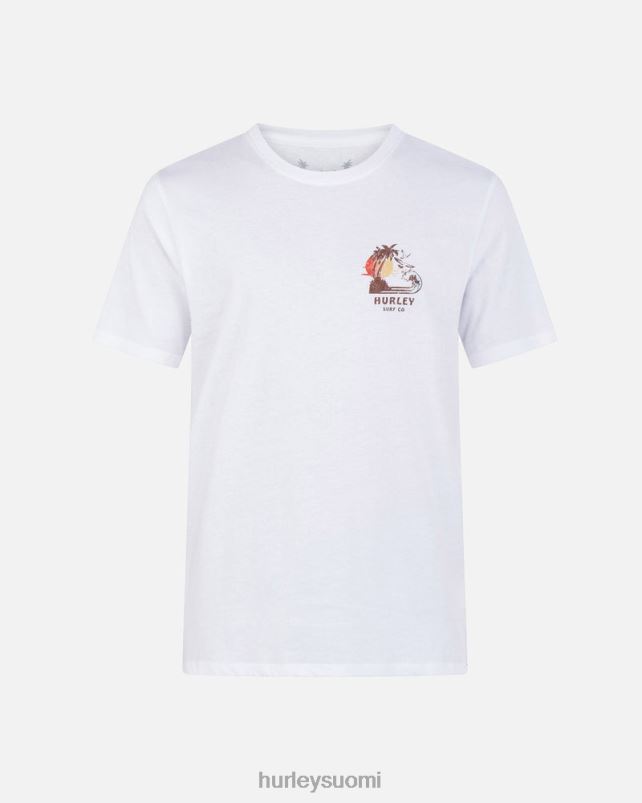 Hurley miehet jokapäiväinen saarijuhla lyhythihainen t-paita valkoinen vaatetus A06JJB66