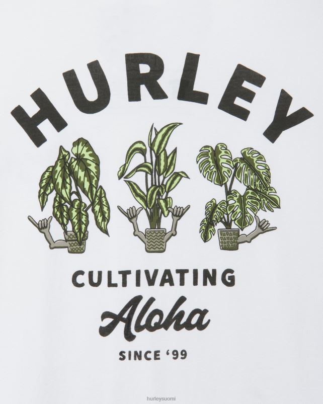 Hurley miehet jokapäiväinen viljellä t-paita valkoinen vaatetus A06JJB339