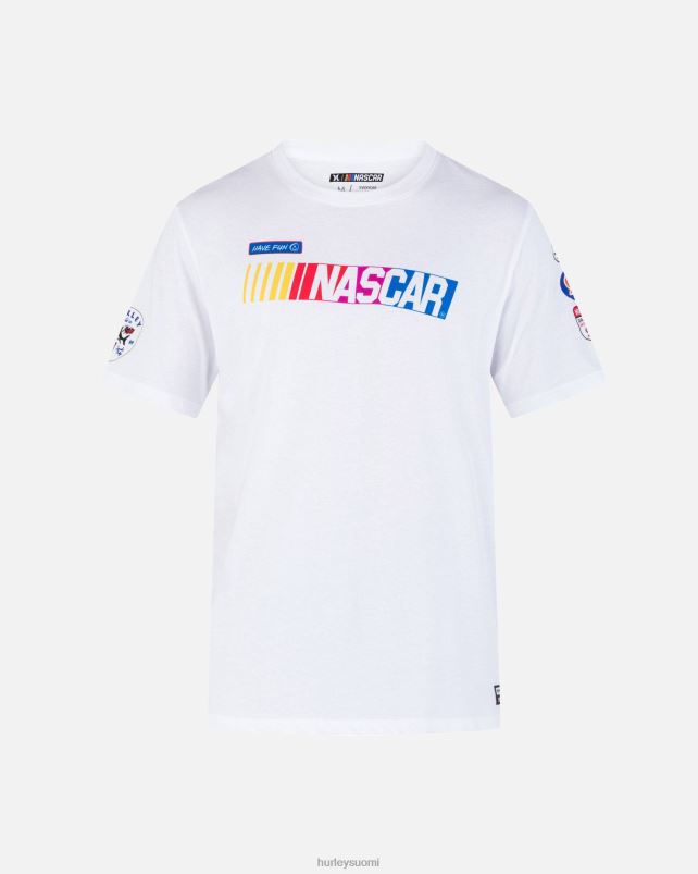 Hurley miehet nascar x daily patch lyhythihainen t-paita valkoinen vaatetus A06JJB261