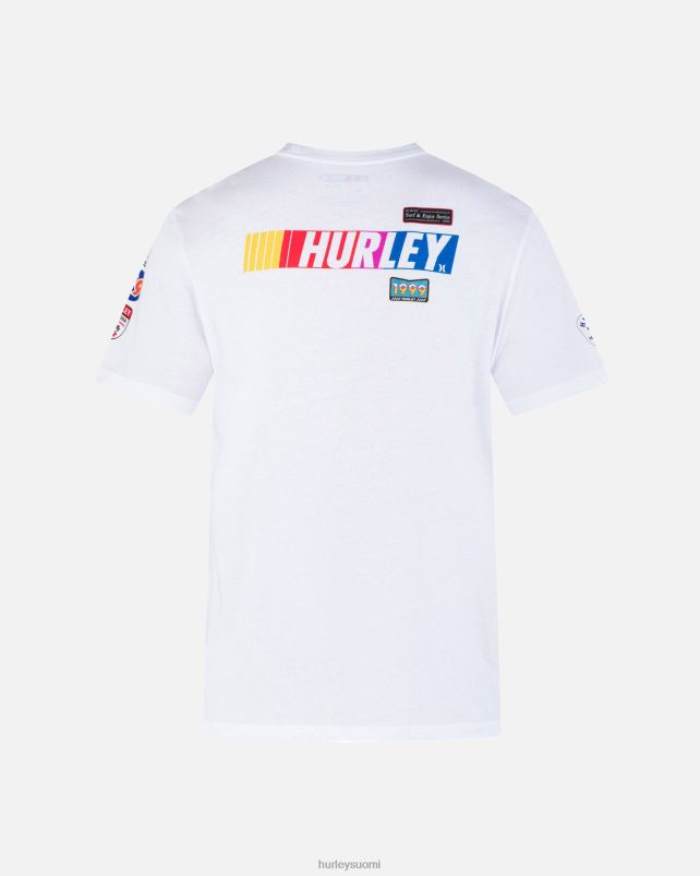 Hurley miehet nascar x daily patch lyhythihainen t-paita valkoinen vaatetus A06JJB261