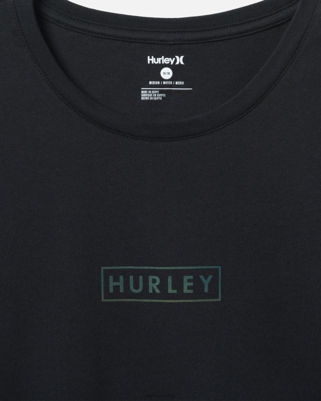 Hurley miehet olemassa boxed logo puuvilla jersey graafinen tee musta vaatetus A06JJB32