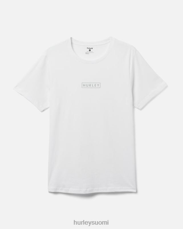 Hurley miehet olemassa boxed logo puuvilla jersey graafinen tee valkoinen vaatetus A06JJB37