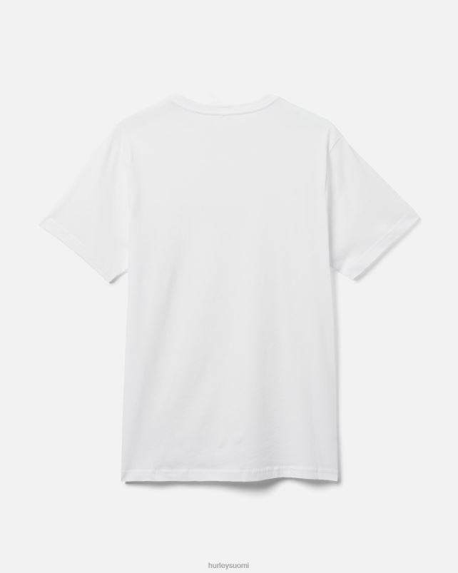 Hurley miehet olemassa boxed logo puuvilla jersey graafinen tee valkoinen vaatetus A06JJB37