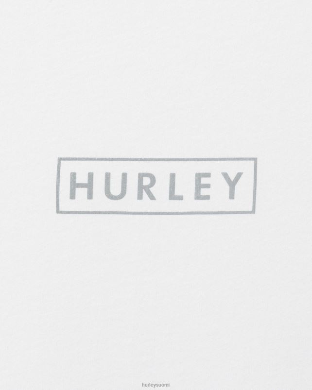 Hurley miehet olemassa boxed logo puuvilla jersey graafinen tee valkoinen vaatetus A06JJB37