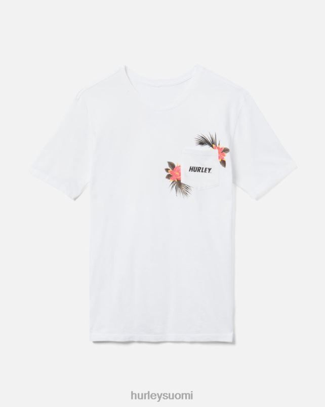Hurley miehet päivittäin pestävä ala moana fastlane tasku lyhythihainen t-paita valkoinen vaatetus A06JJB405