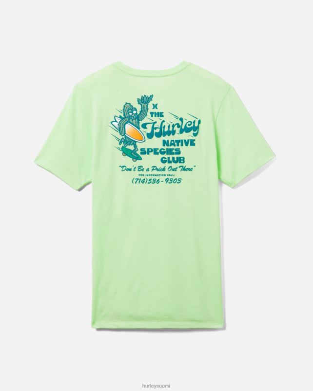 Hurley miehet päivittäin pesty shatki lyhythihainen t-paita kirkkaanvihreä vaatetus A06JJB409