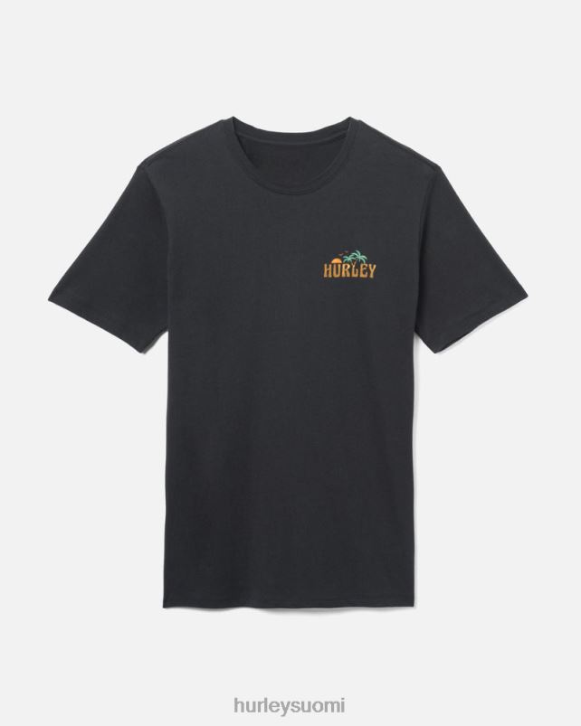 Hurley miehet päivittäinen double palms lyhythihainen musta vaatetus A06JJB291