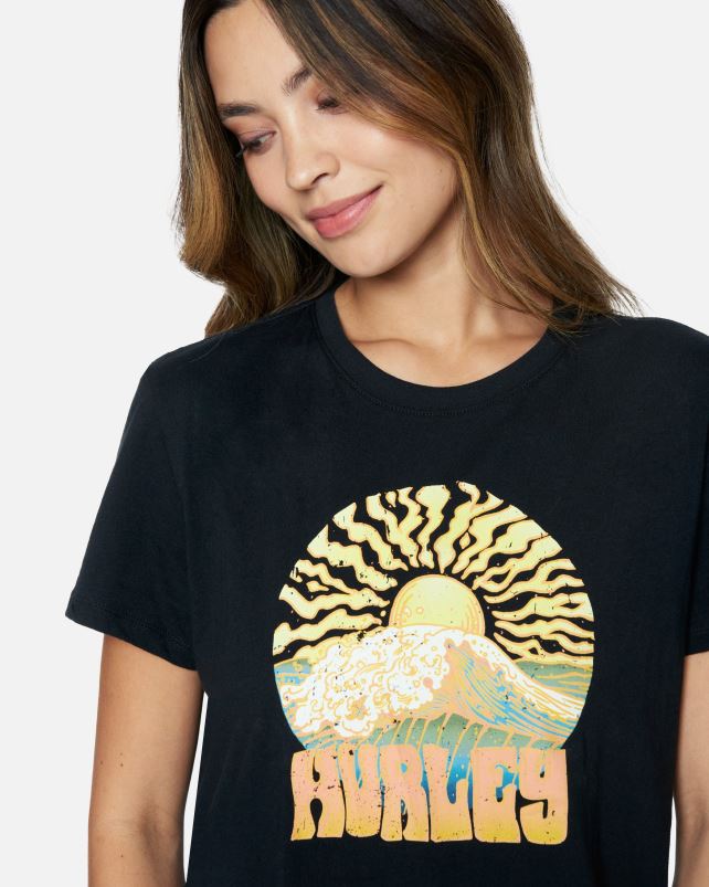 Hurley naiset funk rento tyttöystävä t-paita kaviaari vaatetus A06JJB563