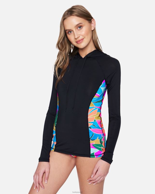 Hurley naiset isla villapaita pitkähihainen huppari rashguard musta vaatetus A06JJB490