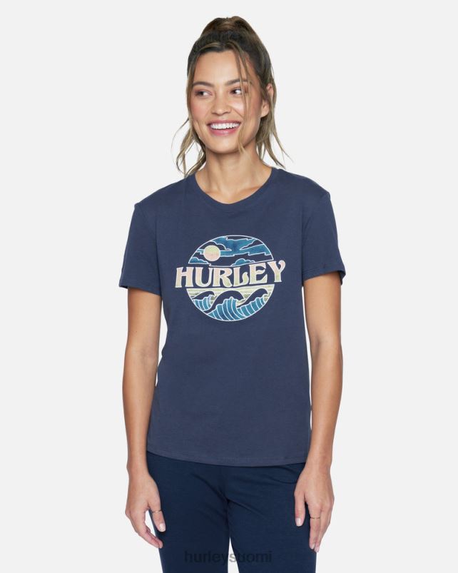 Hurley naiset miehistö pesi rento tyttöystävän tee mielialan indigo vaatetus A06JJB576
