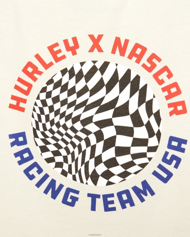 Hurley naiset nascar team usa crop pitkähihainen t-paita vintage valkoinen vaatetus A06JJB570
