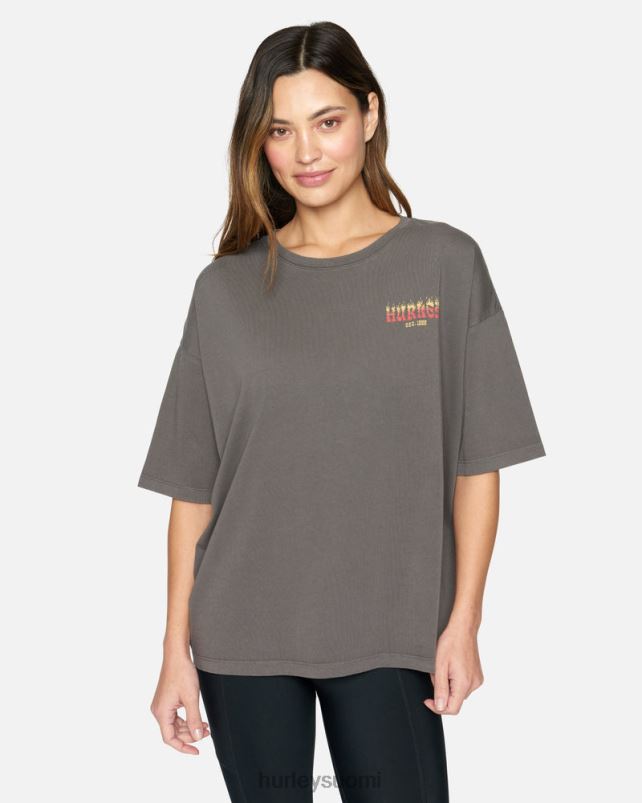 Hurley naiset palava aurinko poikaystävä t-paita musta vaatetus A06JJB551