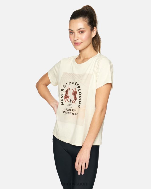 Hurley naiset seikkailija klassinen t-paita valkoinen vintage vaatetus A06JJB567