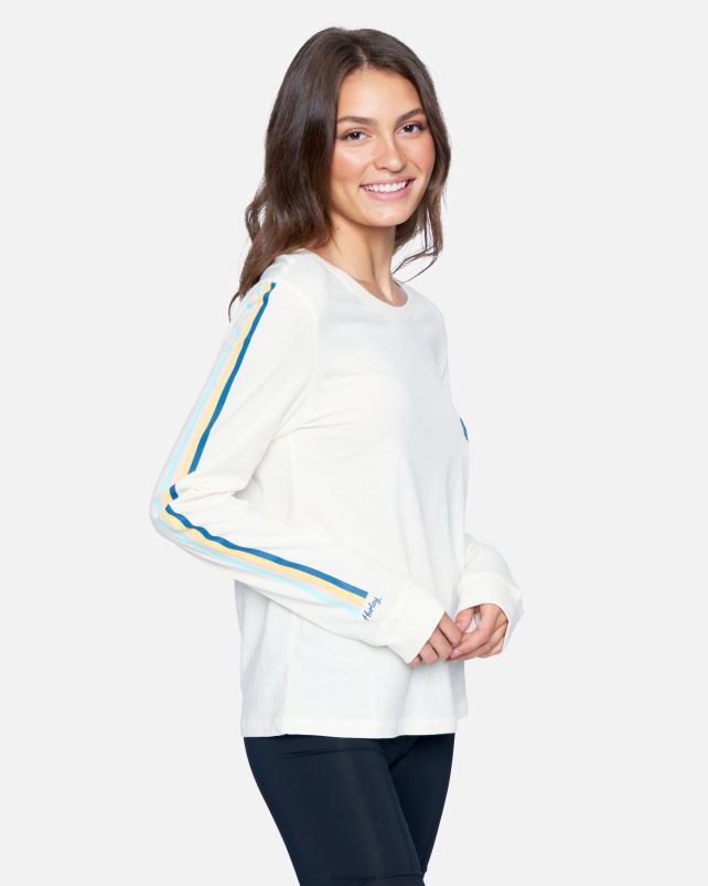 Hurley naiset stripe waves klassinen pitkähihainen t-paita tofu vaatetus A06JJB573