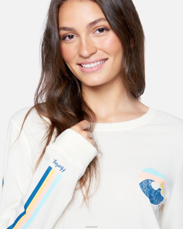 Hurley naiset stripe waves klassinen pitkähihainen t-paita tofu vaatetus A06JJB573