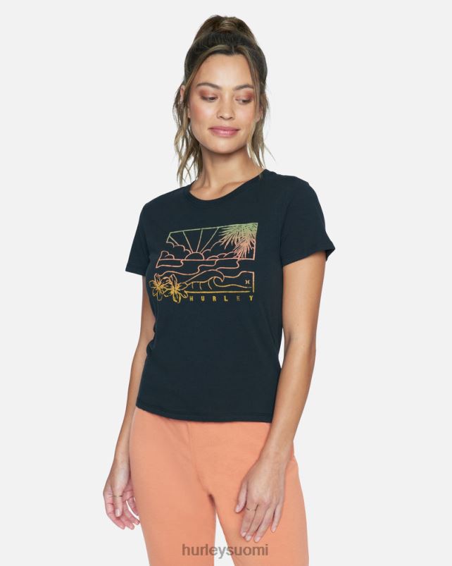 Hurley naiset tallie perfect crew t-paita kaviaari vaatetus A06JJB575