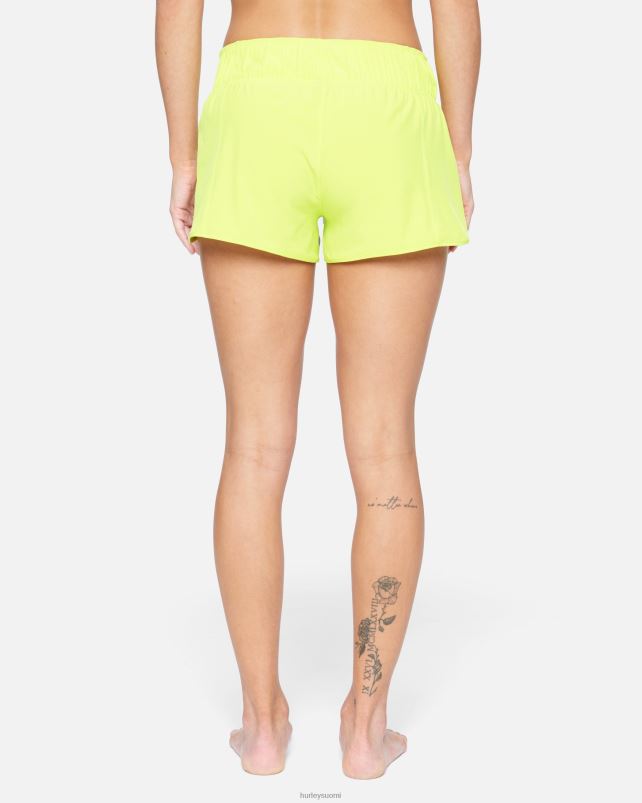 Hurley naiset aquas solid 2,5\" boardshort neon lime vaatetus A06JJB520