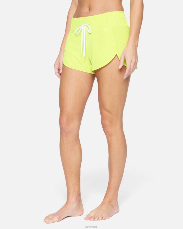 Hurley naiset aquas solid 2,5\" boardshort neon lime vaatetus A06JJB520