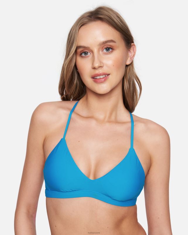 Hurley naiset kiinteä säädettävä bikiniyläosa blue beat/neon lime vaatetus A06JJB488