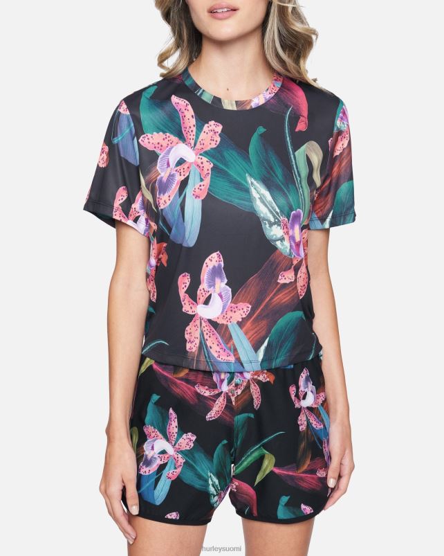 Hurley naiset naisten hybridisolmuinen surffitoppi musta/orkidea vaatetus A06JJB548