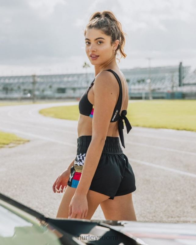 Hurley naiset nascar väri estetty 2,5\" boardshort musta valkoinen vaatetus A06JJB499