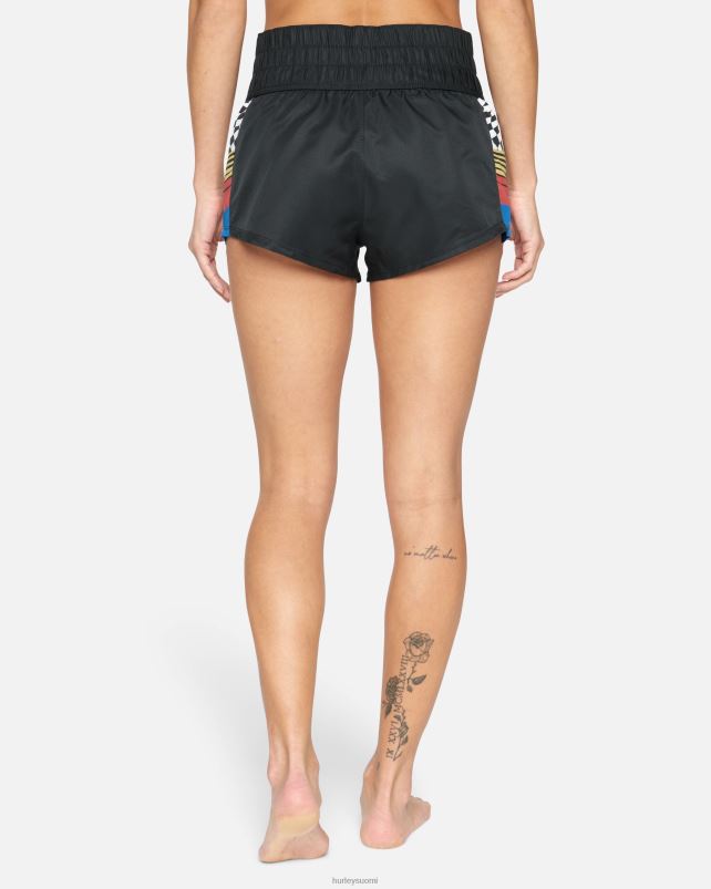 Hurley naiset nascar väri estetty 2,5\" boardshort musta valkoinen vaatetus A06JJB499