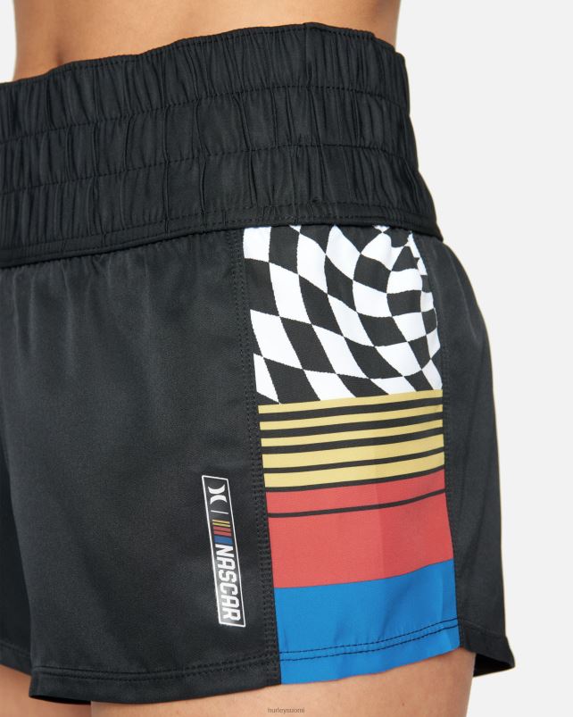 Hurley naiset nascar väri estetty 2,5\" boardshort musta valkoinen vaatetus A06JJB499